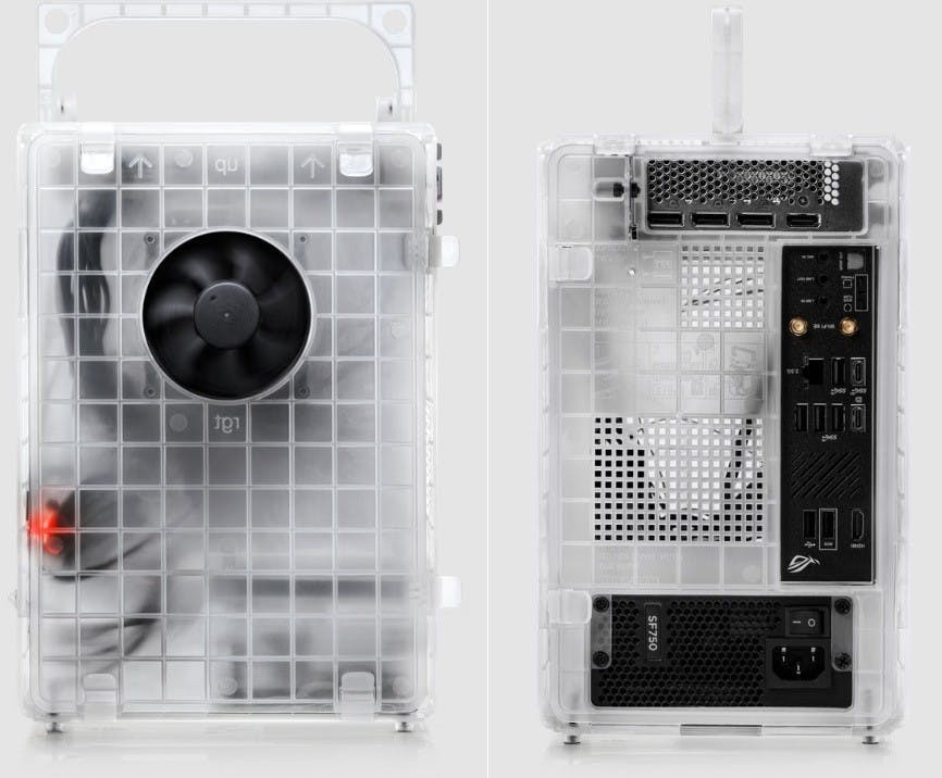 Vỏ máy tính thiết kế tối giản bằng nhựa trong mờ