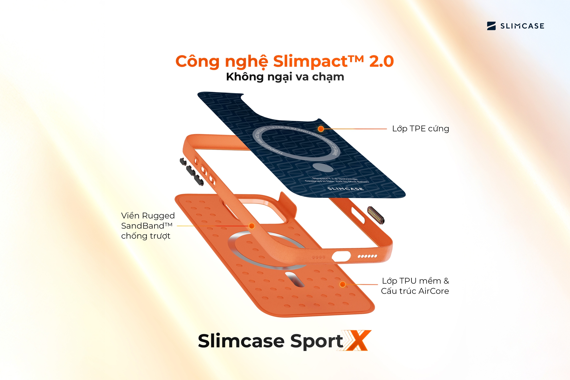 Ốp lưng với công nghệ Slimpact™ độc quyền Công nghệ bảo vệ trong ốp lưng