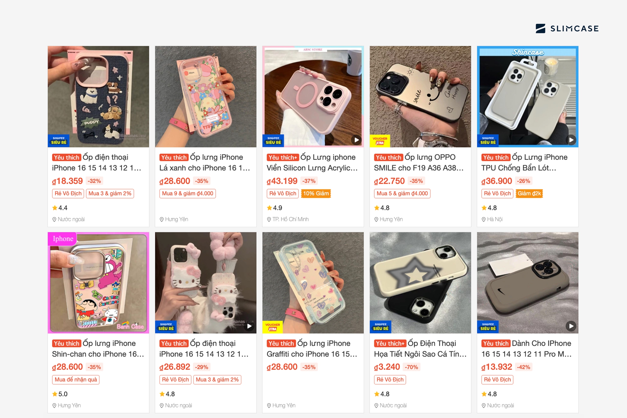 Thị trường ốp lưng đầy cạnh tranh về mẫu mã giá rẻ Ốp lưng đa dạng mẫu mã trên thị trường