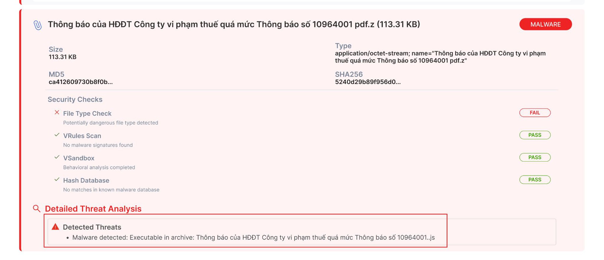 Mã độc phát hiện trong khu vực ảo