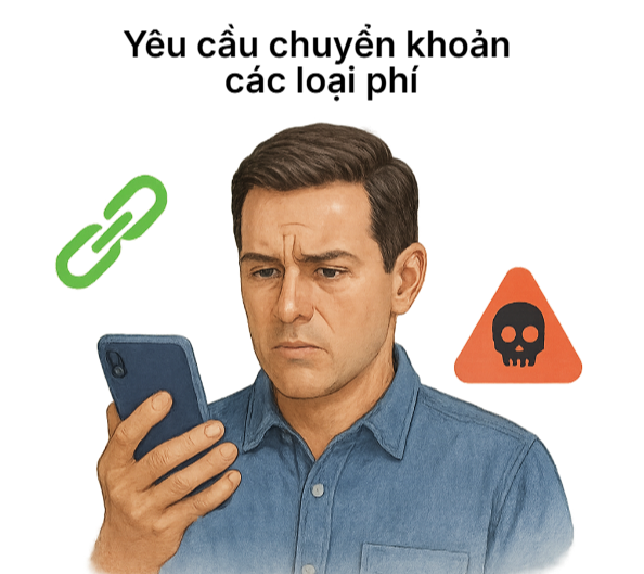 Hình ảnh minh họa yêu cầu chuyển tiền